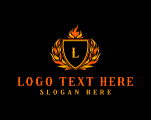 Badge - Flaming Royal Crest logo design