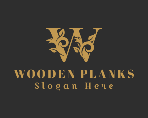 Golden Plant Letter W logo design