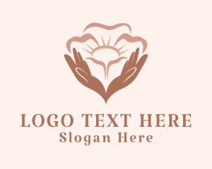 Brown - Beauty Flower Hands logo design
