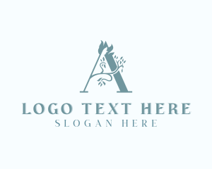 Events - Wreath Floral Letter A logo design