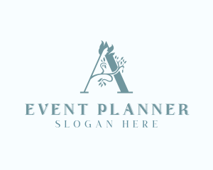 Planner - Wreath Floral Letter A logo design