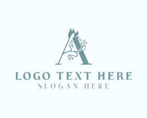 Wreath Floral Letter A Logo