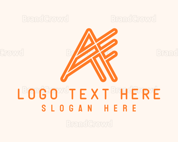 Orange Digital Letter A Logo