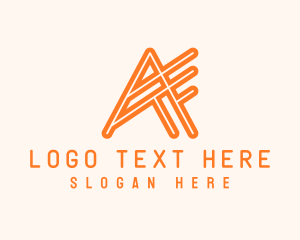 Corporation - Orange Digital Letter A logo design