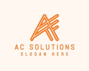 Orange Digital Letter A logo design