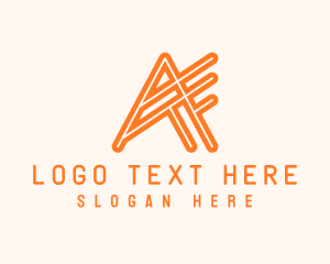 Letter A - Orange Digital Letter A logo design