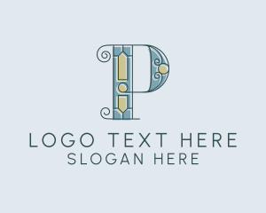 Couturier - Decorative Letter P logo design