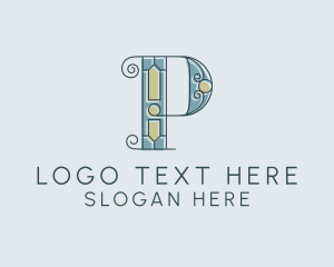 Writer - Decorative Letter P logo design