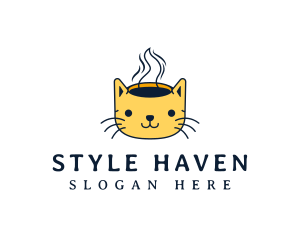 Hot Coffee Cat Logo