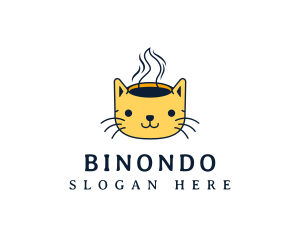Feline - Hot Coffee Cat logo design