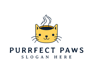 Hot Coffee Cat logo design