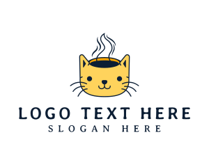 Hot Coffee Cat Logo