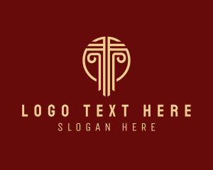 Vc Firm - Oriental Architectural Pillar logo design