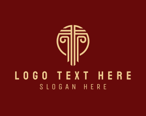 Oriental Architectural Pillar Logo