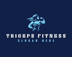 Woman Muscle Physique logo design