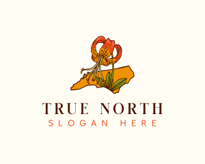 North Carolina Lily flower logo design