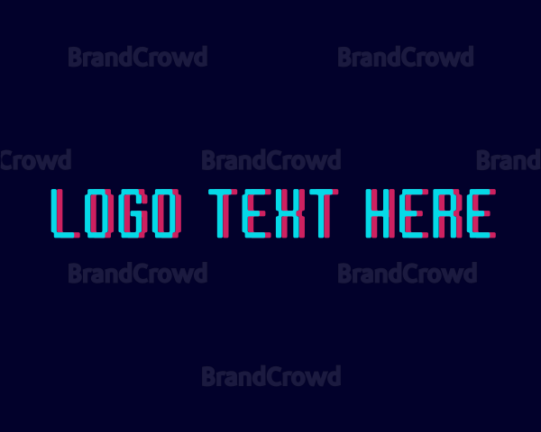 3D Glitch Wordmark Logo