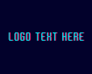 3D Glitch Wordmark Logo