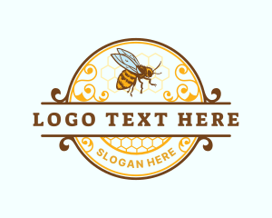 Hexagon - Honeycomb Bumblebee Honey logo design