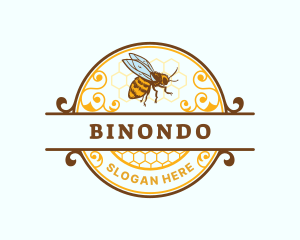 Honey - Honeycomb Bumblebee Honey logo design