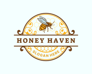 Honeycomb Bumblebee Honey logo design