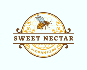 Honeycomb Bumblebee Honey logo design