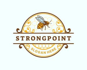 Wasp - Honeycomb Bumblebee Honey logo design