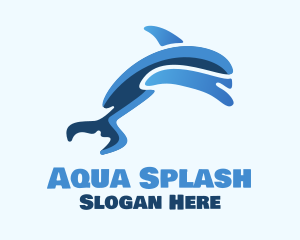Swimming - Blue Dolphin Swim logo design