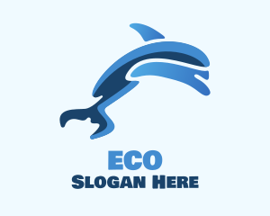 Aquatic - Blue Dolphin Swim logo design
