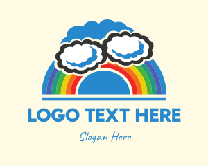 Playful - Cloudy Nursery Rainbow logo design