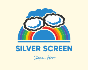 Lesbian - Cloudy Nursery Rainbow logo design