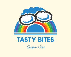 Toy Store - Cloudy Nursery Rainbow logo design