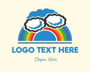 Gender - Cloudy Nursery Rainbow logo design