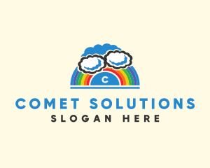 Cloudy Nursery Rainbow  logo design