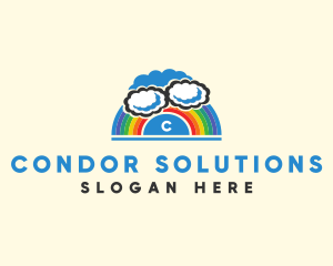 Cloudy Nursery Rainbow  logo design