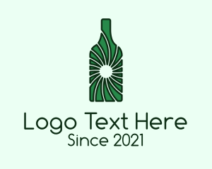 Alcohol-drink - Green Wine Bottle logo design