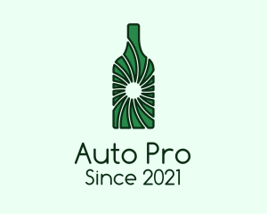 Wine Cellar - Green Wine Bottle logo design