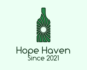 Wine Store - Green Wine Bottle logo design