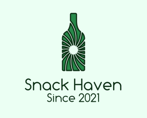 Green Wine Bottle  logo design