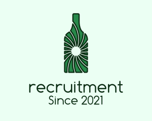 Alcohol - Green Wine Bottle logo design