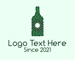 Bottle Shop - Green Wine Bottle logo design