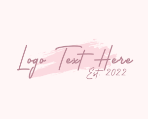 Aesthetic - Pink Feminine Script logo design