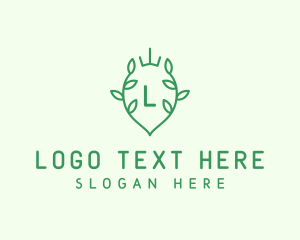 Eco - Crown Leaf Crest logo design