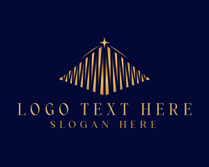 Gold Luxury Pyramid Logo