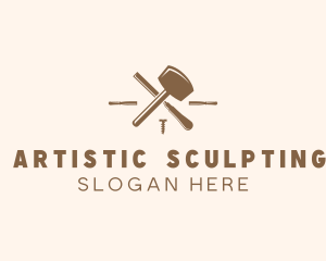 Sculpting - Lumberjack Woodworking Tools logo design