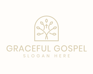 Gospel - Christian Cross Tree logo design