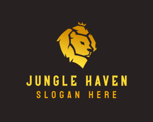 Lion Crown Feline logo design