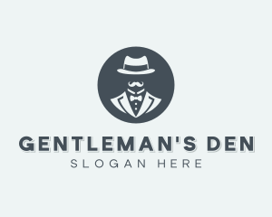 Gentleman Hipster Barbershop logo design