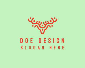 Doe - Deer Antlers Zoo logo design