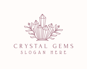 Floral Nature Crystals logo design